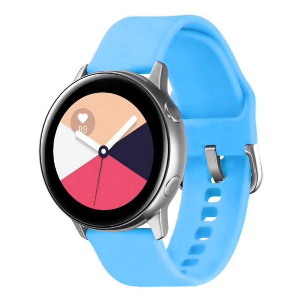Λουράκι Σιλικόνης Universal Soft Band Sonique 20mm με Ασημί Κούμπωμα για Samsung, Huawei, Amazfit, Xiaomi, Honor Γαλάζιο