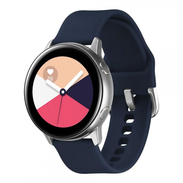 Λουράκι Σιλικόνης Universal Soft Band Sonique 20mm με Ασημί Κούμπωμα για Samsung, Huawei, Amazfit, Xiaomi, Honor Μπλε Σκούρο
