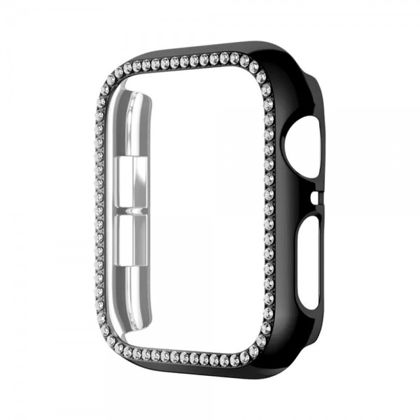 Θήκη Προστασία Luxury Diamond PC Sonique για Apple Watch 4/5/6/SE/SE 22 44mm Μαύρο