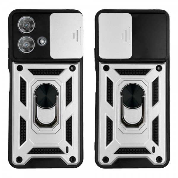 Θήκη Ring Armor CamPro Sonique για Motorola Edge 40 Neo 5G Ασημί