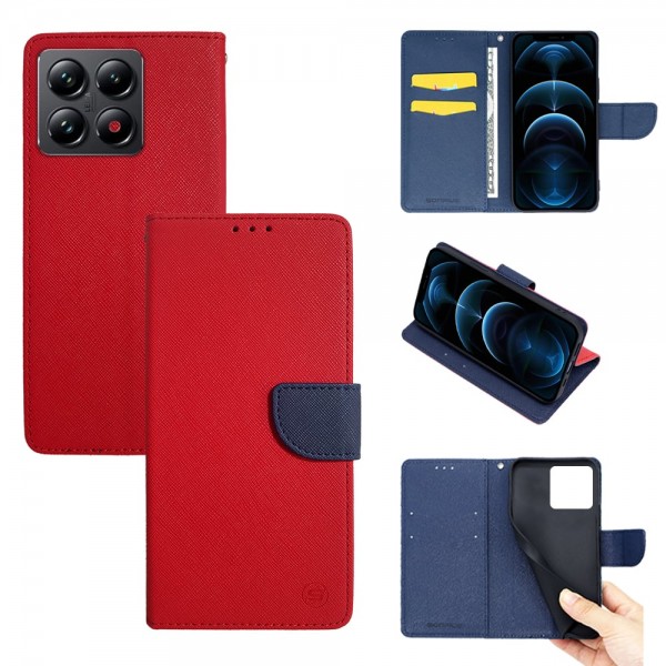 Θήκη Πορτοφόλι Sonique Trend Wallet Xiaomi Xiaomi 14T Pro Κόκκινο / Σκούρο Μπλε