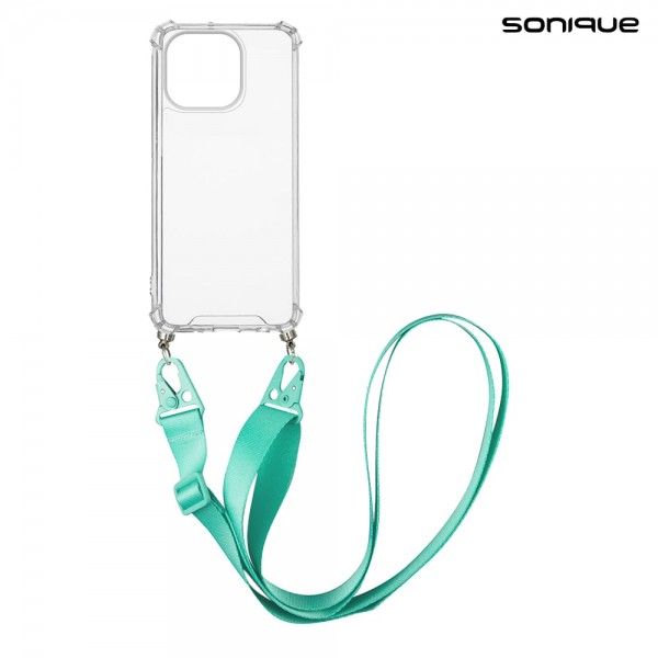 Θήκη Σιλικόνης με Strap Sonique Armor Clear Apple iPhone 14 Pro Γαλάζιο
