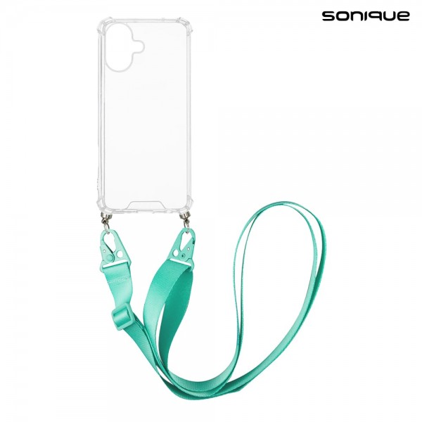 Θήκη Σιλικόνης με Strap Sonique Armor Clear Apple iPhone 16 Γαλάζιο