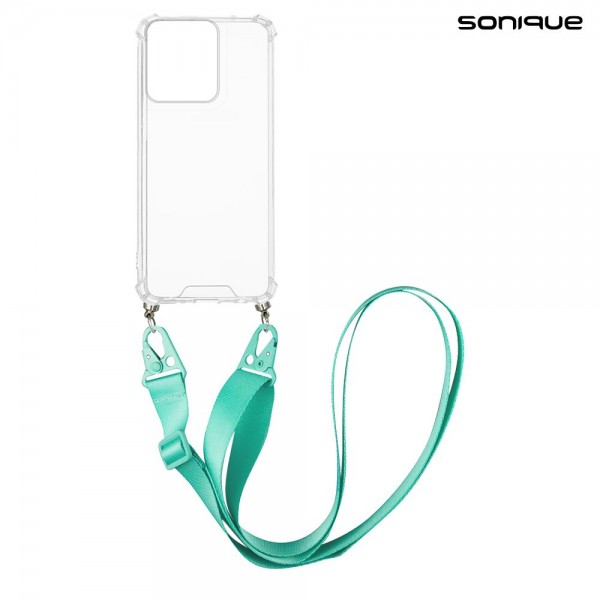 Θήκη Σιλικόνης με Strap Sonique Armor Clear Motorola Moto G75 5G Γαλάζιο