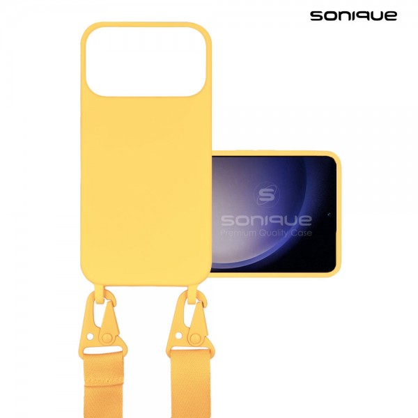 Θήκη Σιλικόνης με Strap CarryHang Sonique Apple iPhone 17 Pro Max Κίτρινο