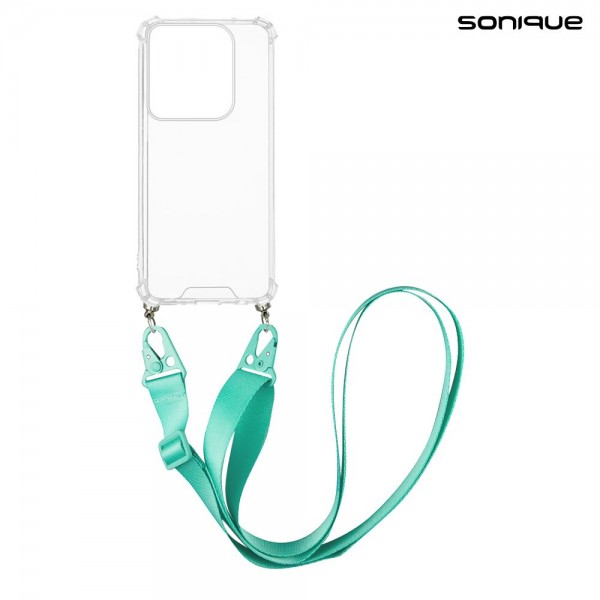 Θήκη Σιλικόνης με Strap Sonique Armor Clear Motorola Edge 50 Ultra Γαλάζιο