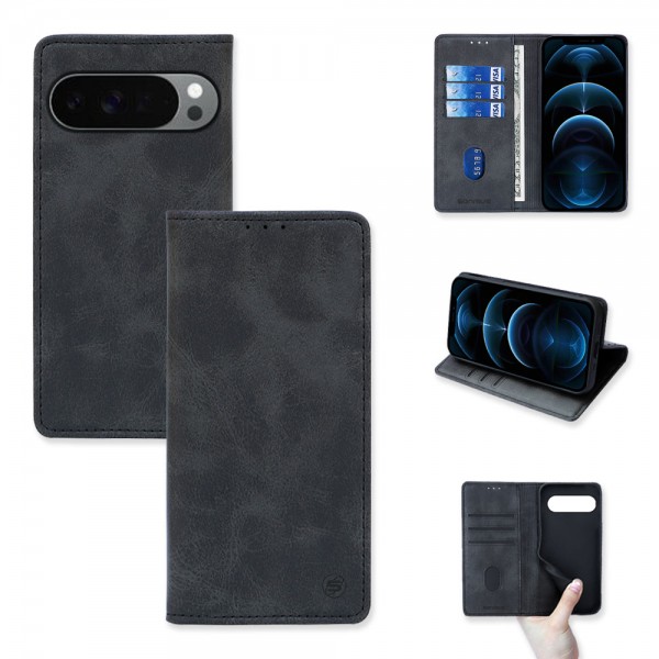 Θήκη Πορτοφόλι Vintage Magnet Wallet Sonique Google Pixel 10 Pro XL 5G Μαύρο