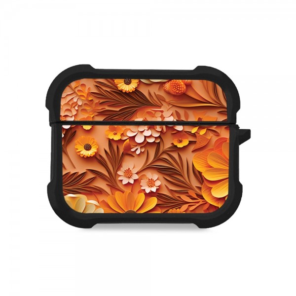 Θήκη Σιλικόνης Sonique 3D Flower Series για AirPods Pro 3 Πορτοκαλί