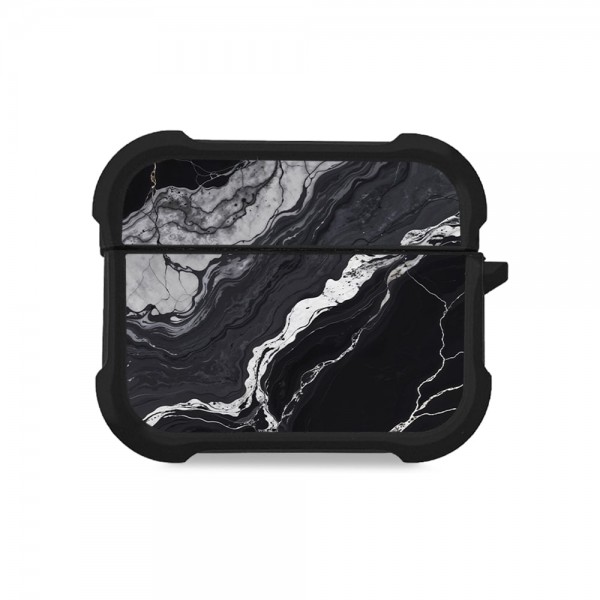 Θήκη Σιλικόνης Marble Series για AirPods Pro 3 Μαύρο 02