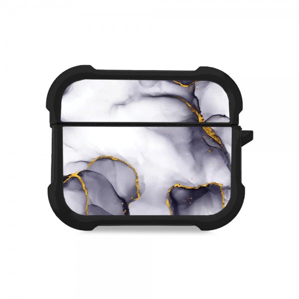 Θήκη Σιλικόνης Marble Series για AirPods Pro 3 Μωβ Γκρι