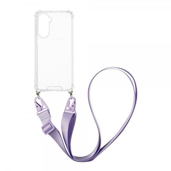 Θήκη Σιλικόνης με Strap Sonique Armor Clear Samsung Galaxy A37 5G Λιλά