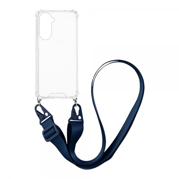Θήκη Σιλικόνης με Strap Sonique Armor Clear Samsung Galaxy A37 5G Μπλε Σκούρο