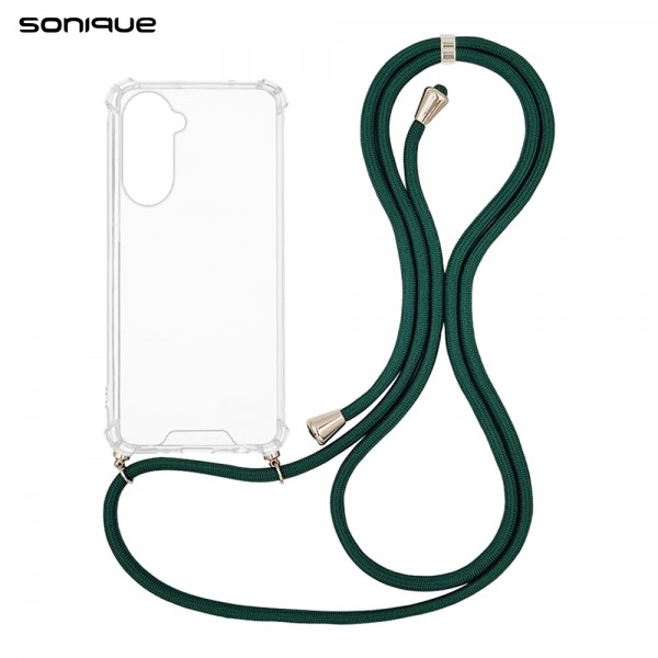 Θήκη Σιλικόνης με Κορδόνι Sonique Armor Clear Samsung Galaxy S26 Πράσινο Σκούρο