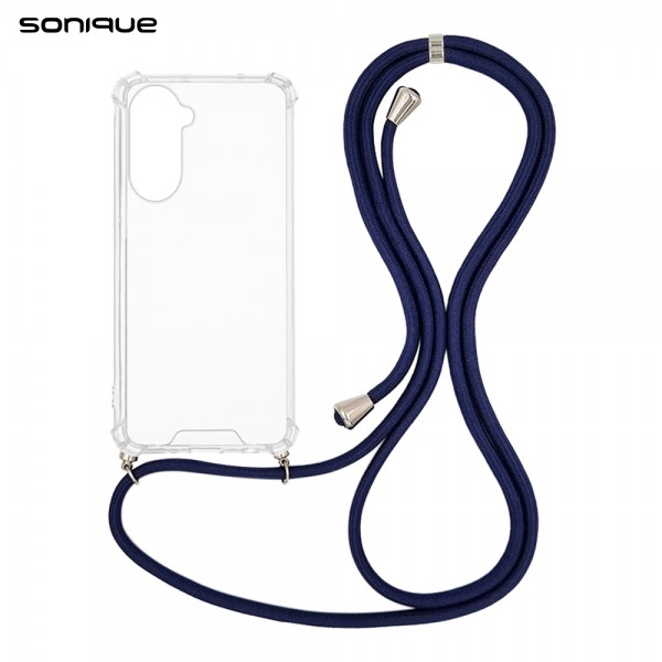 Θήκη Σιλικόνης με Κορδόνι Sonique Armor Clear Samsung Galaxy S26 Μπλε Σκούρο