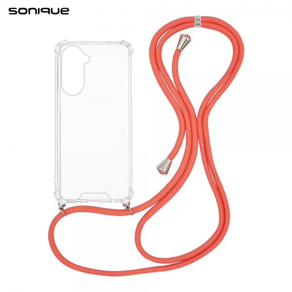 Θήκη Σιλικόνης με Κορδόνι Sonique Armor Clear Samsung Galaxy S26 Plus Κοραλλί