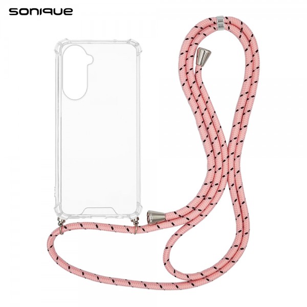 Θήκη Σιλικόνης με Κορδόνι Sonique Armor Clear Samsung Galaxy S26 Plus Rainbow Ροζ
