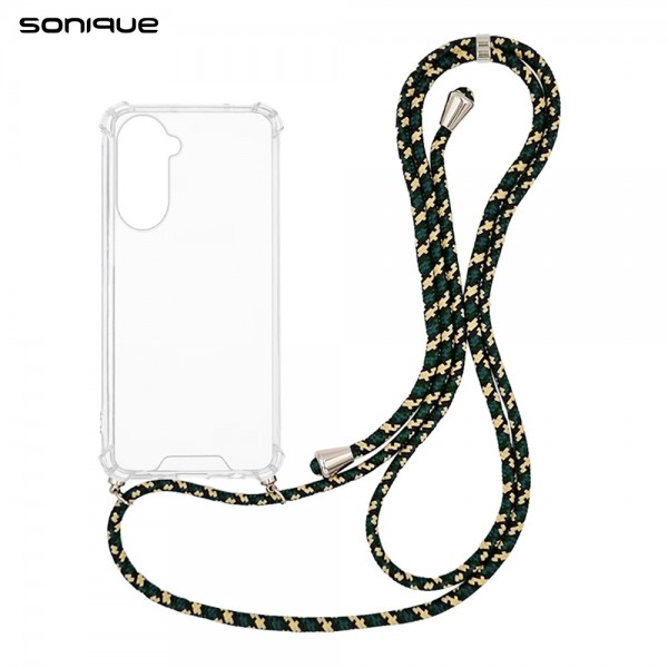 Θήκη Σιλικόνης με Κορδόνι Sonique Armor Clear Samsung Galaxy S26 Plus Rainbow Πράσινο