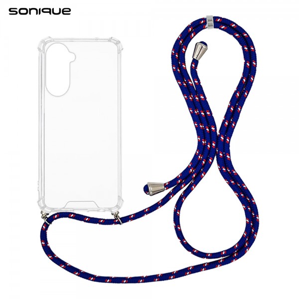 Θήκη Σιλικόνης με Κορδόνι Sonique Armor Clear Samsung Galaxy S26 Plus Rainbow Μπλε