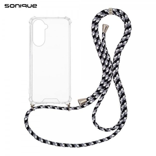 Θήκη Σιλικόνης με Κορδόνι Sonique Armor Clear Samsung Galaxy S26 Plus Rainbow Μαύρο