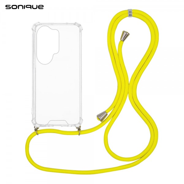 Θήκη Σιλικόνης με Κορδόνι Sonique Armor Clear Samsung Galaxy S26 Ultra Κίτρινο