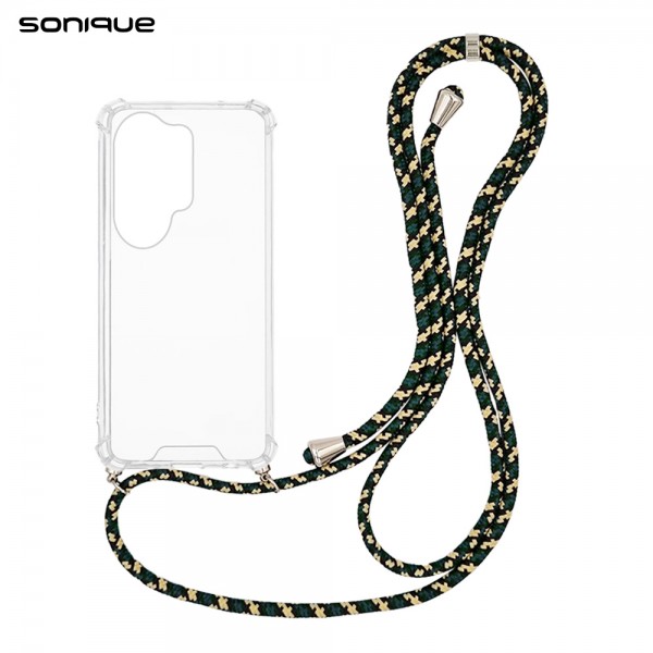 Θήκη Σιλικόνης με Κορδόνι Sonique Armor Clear Samsung Galaxy S26 Ultra Rainbow Πράσινο