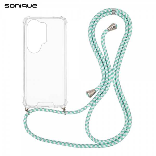 Θήκη Σιλικόνης με Κορδόνι Sonique Armor Clear Samsung Galaxy S26 Ultra Rainbow Βεραμάν
