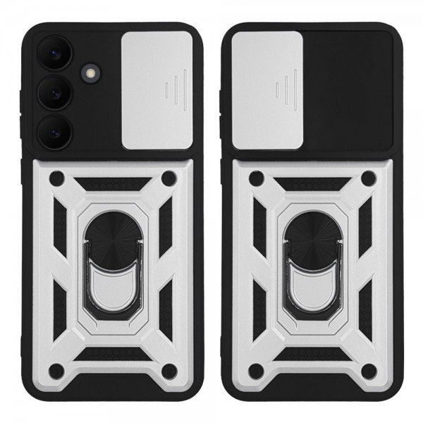 Θήκη Ring Armor CamPro Sonique για Samsung Galaxy S25 FE Ασημί