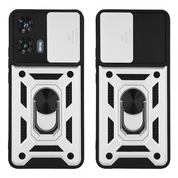 Θήκη Ring Armor CamPro Sonique για Motorola Edge 50 Fusion 5G Ασημί