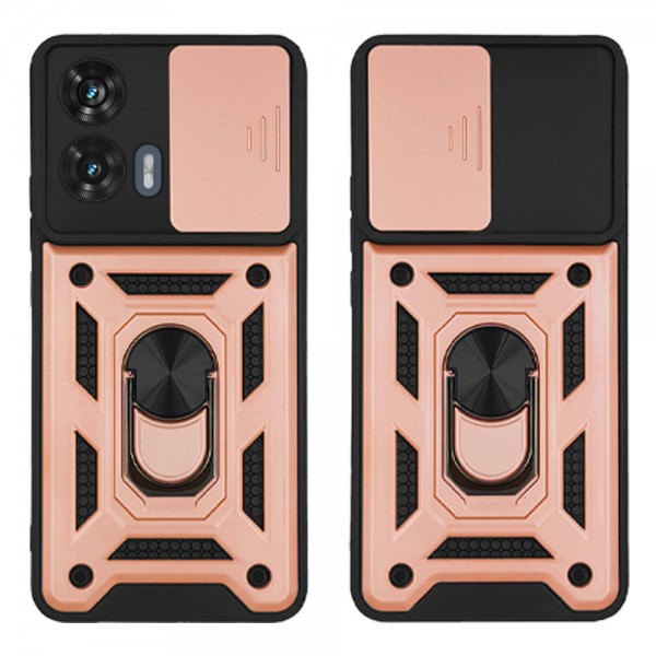 Θήκη Ring Armor CamPro Sonique για Motorola Edge 50 Fusion 5G Ροζ Χρυσό