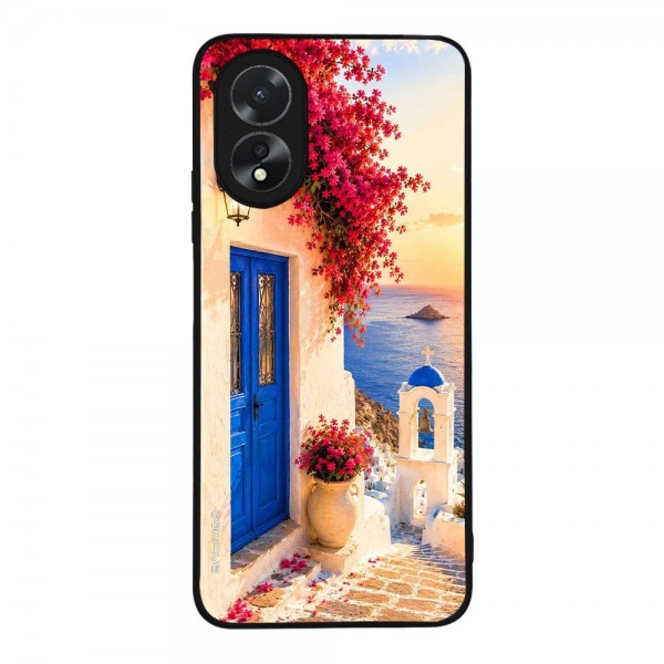 Θήκη SoniqueGreek Island Muse Series για Oppo A38 Ηλιοβασίλεμα Σαντορίνης