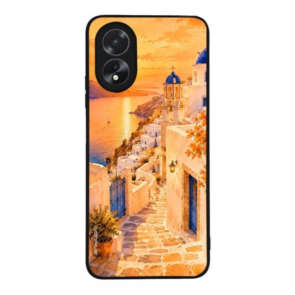 Θήκη SoniqueGreek Island Muse Series για Oppo A38 Ηλιοβασίλεμα στην Οία