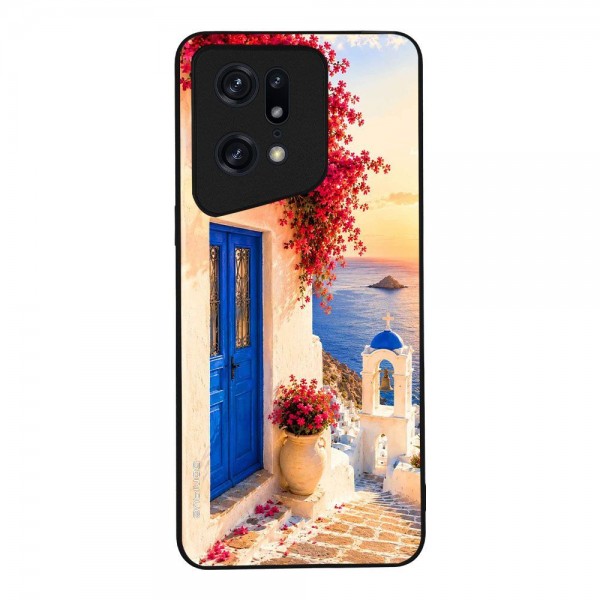 Θήκη SoniqueGreek Island Muse Series για Oppo Find X5 Pro 5G Ηλιοβασίλεμα Σαντορίνης