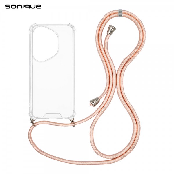 Θήκη Σιλικόνης με Κορδόνι Sonique Armor Clear Honor 400 Pro 5G Ροζ Σατινέ