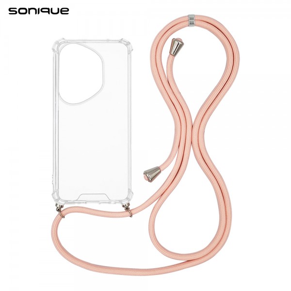 Θήκη Σιλικόνης με Κορδόνι Sonique Armor Clear Honor 400 Pro 5G Ροζ