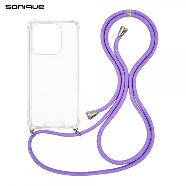 Θήκη Σιλικόνης με Κορδόνι Sonique Armor Clear Oppo Find X9 5G Λιλά
