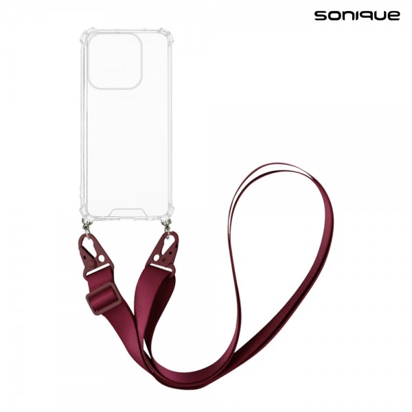 Θήκη Σιλικόνης με Strap Sonique Armor Clear Xiaomi Xiaomi 17 5G Μπορντό