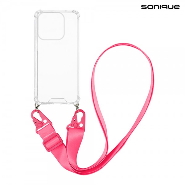 Θήκη Σιλικόνης με Strap Sonique Armor Clear Xiaomi Xiaomi 17 5G Φούξια