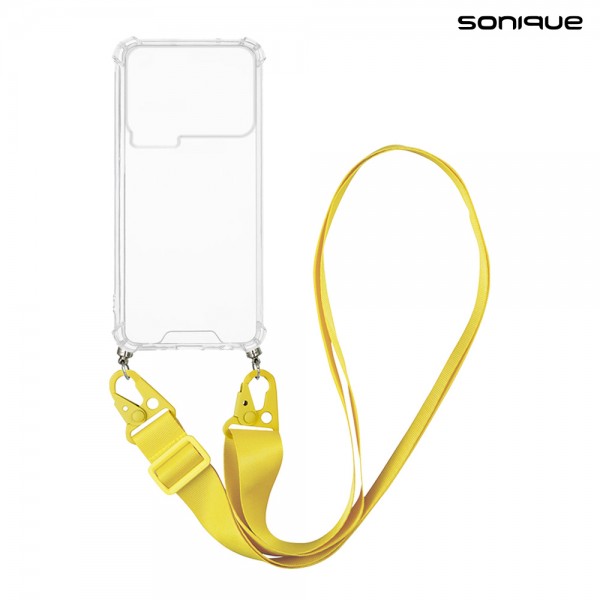 Θήκη Σιλικόνης με Strap Sonique Armor Clear Xiaomi Xiaomi 17 Pro 5G Κίτρινο