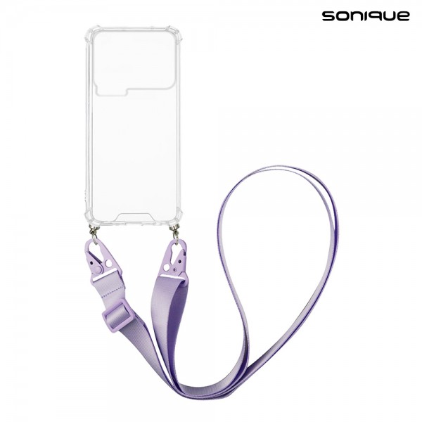 Θήκη Σιλικόνης με Strap Sonique Armor Clear Xiaomi Xiaomi 17 Pro 5G Λιλά