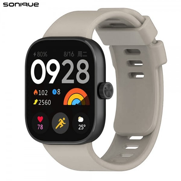 Λουράκι Σιλικόνης Sonique Color για Xiaomi Redmi Watch 4 / Watch 5 / Smart band 8/9 pro Ανοιχτό Γκρι