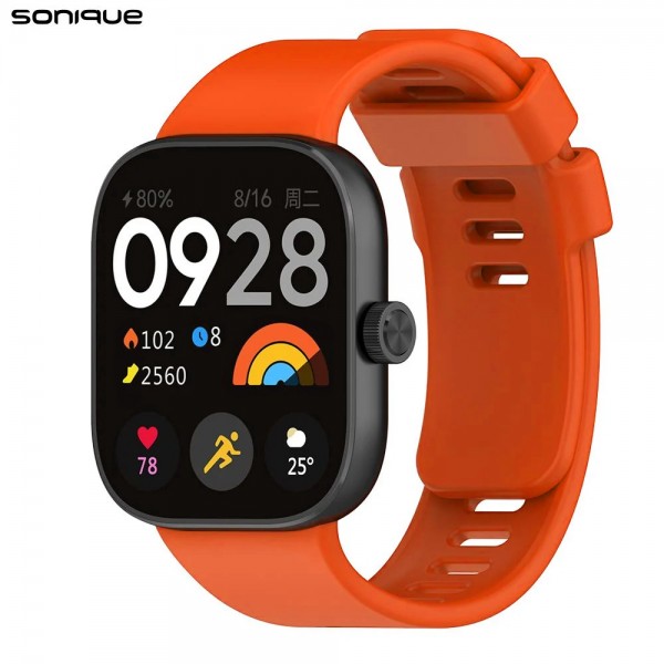 Λουράκι Σιλικόνης Sonique Color για Xiaomi Redmi Watch 4 / Watch 5 / Smart band 8/9 pro Πορτοκαλί