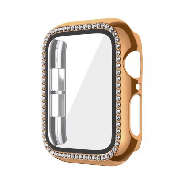 Θήκη Προστασία Luxury Diamond PC + Tempered Glass Sonique για Apple Watch 1/2/3 42mm Μπρονζέ