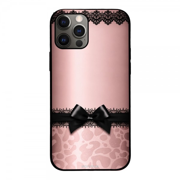 Θήκη Sonique DIVA Series για Apple iPhone 12 / iPhone 12 Pro Λεοπάρ Φιόγκος – Ροζ