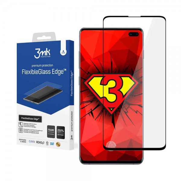3MK Flexible Tempered Glass Edge Samsung Galaxy S10 Plus Μαύρο