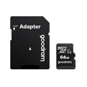 Κάρτα Μνήμης GoodRam Micro SDXC 64GB kl. 10 UHS-I 30/15MB/s +adapter - GoodRAM