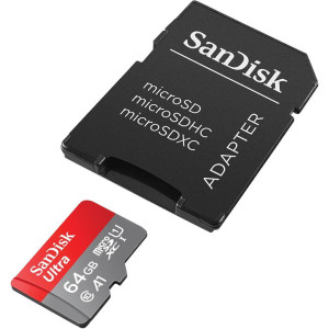 Κάρτα Μνήμης SanDisk Ultra microSDXC 64GB 140MB/s A1 Cl.10 UHS-I + adapter - SanDisk