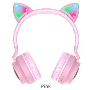 Ασύρματα Ακουστικά HOCO Cat Ear W27 Ροζ - Hoco - Ροζ - Headset