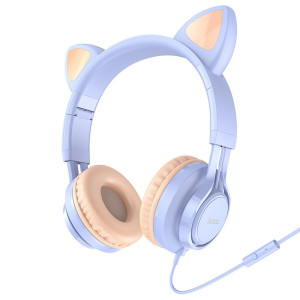 Ενσύρματα Ακουστικά HOCO Cat Ear W36 Γαλάζιο - Hoco - Γαλάζιο - Headset