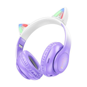 Ασύρματα Ακουστικά HOCO Cat Ear W42 Μωβ - Hoco - Μωβ - Headset