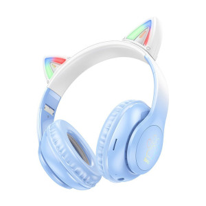 Ασύρματα Ακουστικά HOCO Cat Ear W42 Γαλάζιο - Hoco - Γαλάζιο - Headset